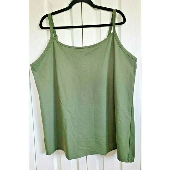 Torrid Active Size 4 Tank Top Olive Green Sleeveless‎ Stretch Adjustable Straps - Picture 1 of 4